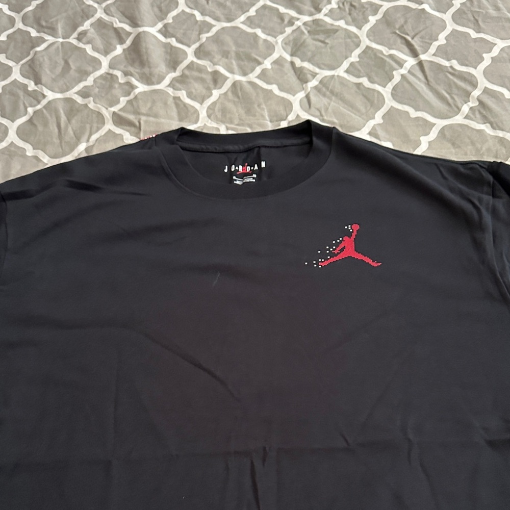 Jordan Men's Black Tee with Red Logo